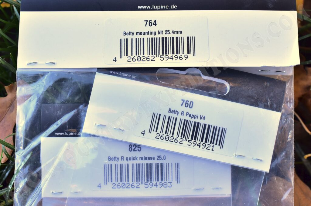 Lupine Betty Mounting Kit 25.4mm