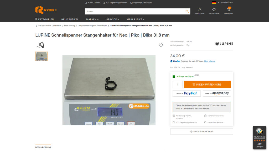 Lupine Schnellspanner r2bike